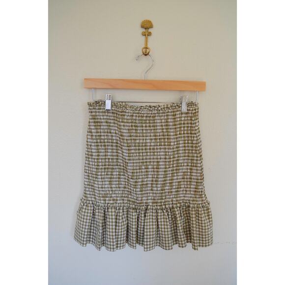 Veronica Beard Jeans Aloya Smocked Gingham Mini Skirt - Picture 4 of 5